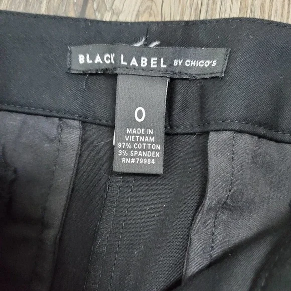 Black Label by Chico's Chino Tapered Black Dress Pants Size 4 - Picture 3 of 9
